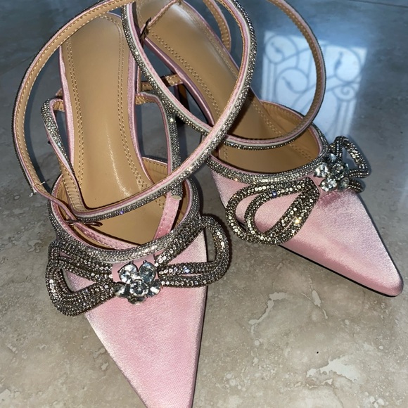 Pink pumps with crystal double bows - Picture 2 of 2